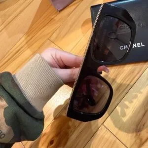 CHANEL Black and Orange Sunglasses with Artistic Design CHANEL | Accessories | Chanel Black And Orange Sunglasses  main image 4